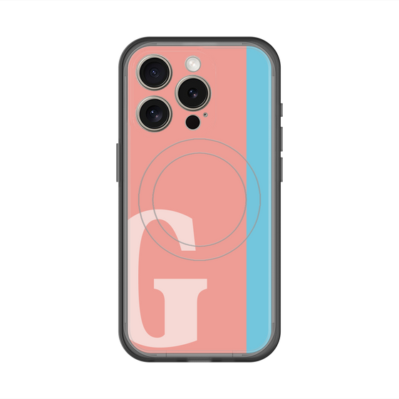 スリムプロテクションプレミアムケース with MagSafe［ オリジナル - initial color line - G pink ］