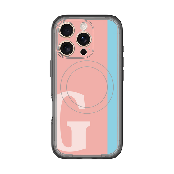 スリムプロテクションプレミアムケース with MagSafe［ オリジナル - initial color line - G pink ］