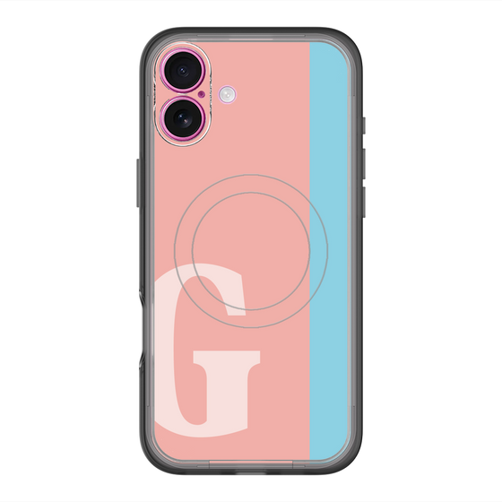 スリムプロテクションプレミアムケース with MagSafe［ オリジナル - initial color line - G pink ］
