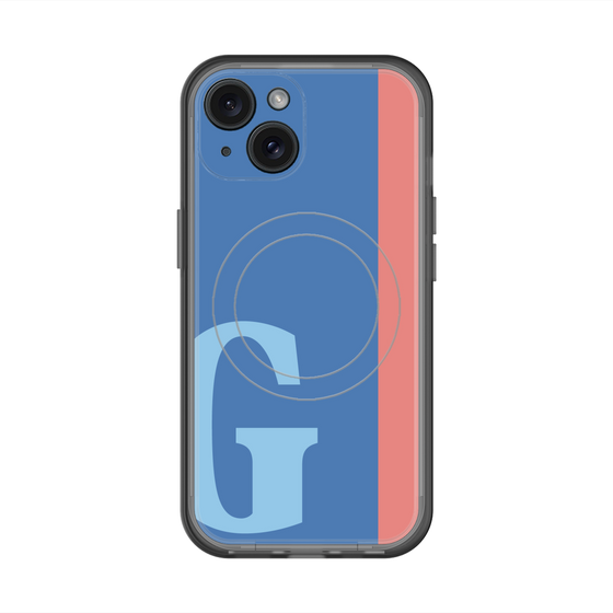 スリムプロテクションプレミアムケース with MagSafe［ オリジナル - initial color line - G blue ］