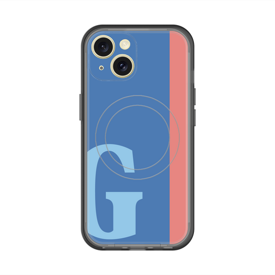 スリムプロテクションプレミアムケース with MagSafe［ オリジナル - initial color line - G blue ］