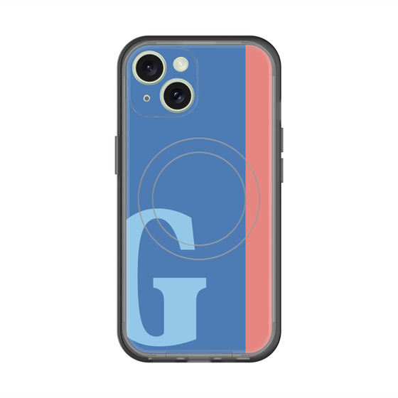 スリムプロテクションプレミアムケース with MagSafe［ オリジナル - initial color line - G blue ］