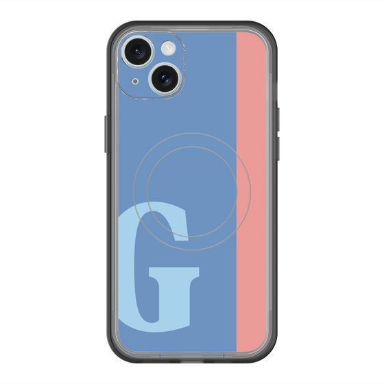 スリムプロテクションプレミアムケース with MagSafe［ オリジナル - initial color line - G blue ］