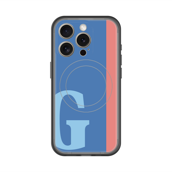 スリムプロテクションプレミアムケース with MagSafe［ オリジナル - initial color line - G blue ］