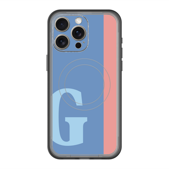 スリムプロテクションプレミアムケース with MagSafe［ オリジナル - initial color line - G blue ］
