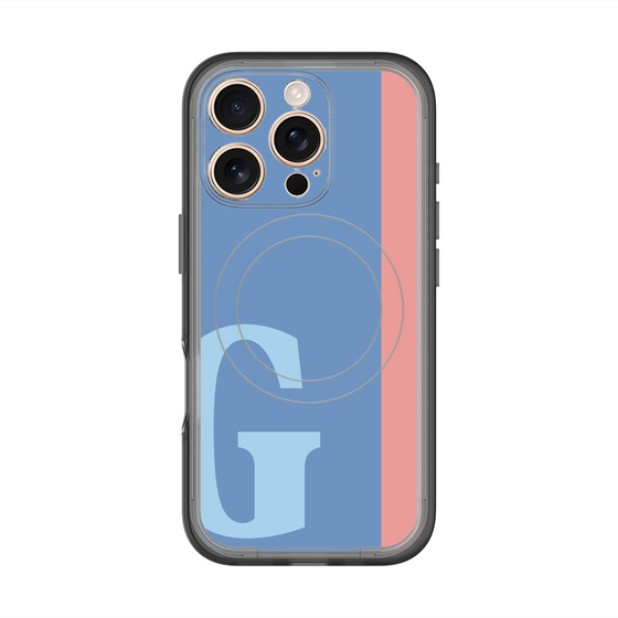 スリムプロテクションプレミアムケース with MagSafe［ オリジナル - initial color line - G blue ］