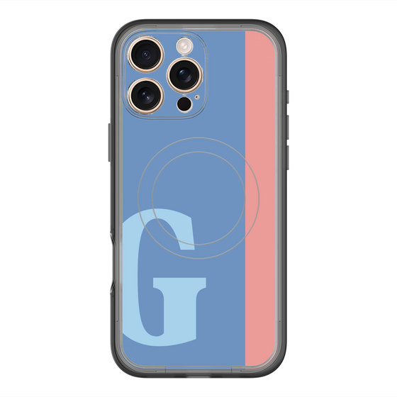 スリムプロテクションプレミアムケース with MagSafe［ オリジナル - initial color line - G blue ］