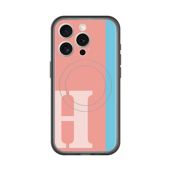 スリムプロテクションプレミアムケース with MagSafe［ オリジナル - initial color line - H pink ］