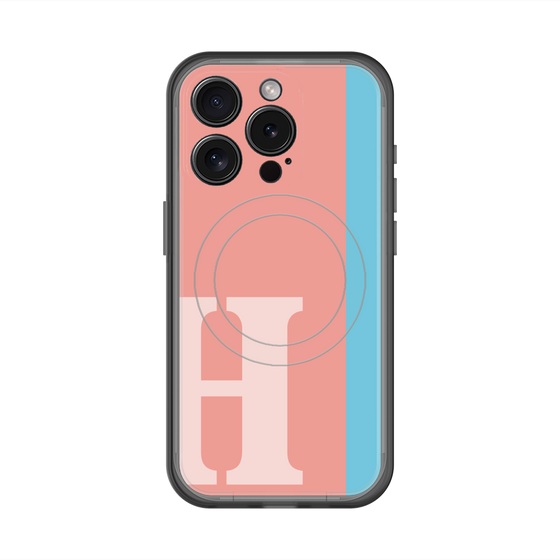 スリムプロテクションプレミアムケース with MagSafe［ オリジナル - initial color line - H pink ］