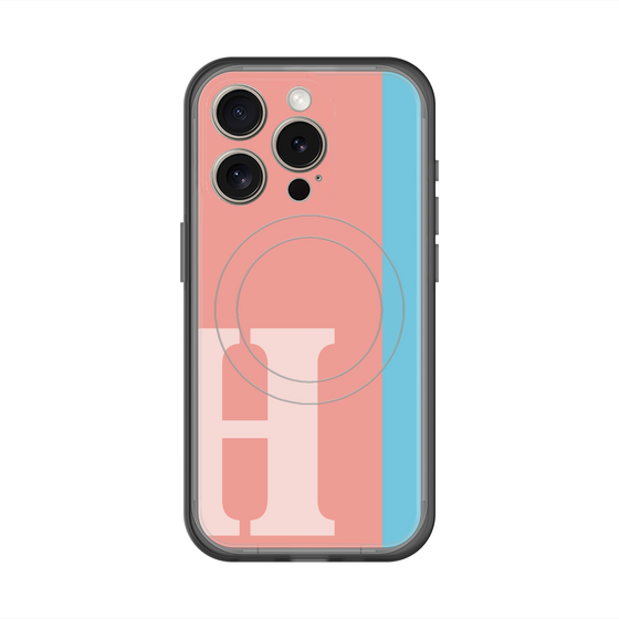 スリムプロテクションプレミアムケース with MagSafe［ オリジナル - initial color line - H pink ］
