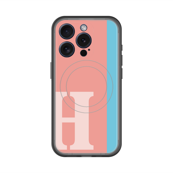 スリムプロテクションプレミアムケース with MagSafe［ オリジナル - initial color line - H pink ］