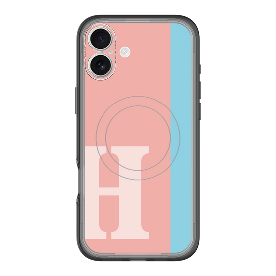 スリムプロテクションプレミアムケース with MagSafe［ オリジナル - initial color line - H pink ］