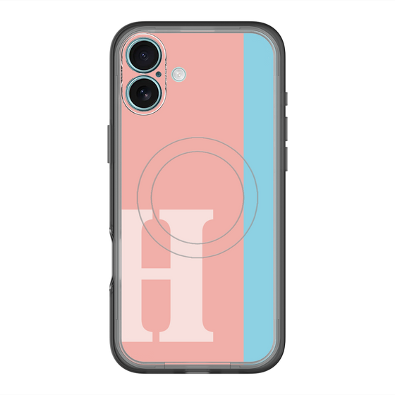 スリムプロテクションプレミアムケース with MagSafe［ オリジナル - initial color line - H pink ］