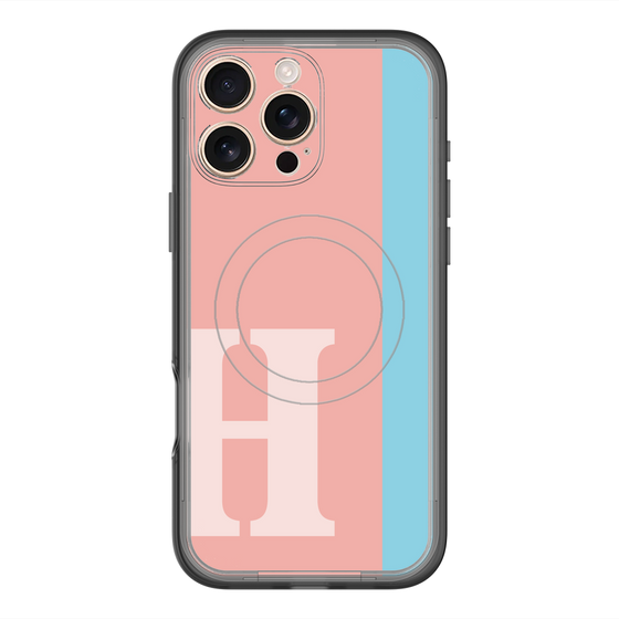 スリムプロテクションプレミアムケース with MagSafe［ オリジナル - initial color line - H pink ］