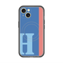 スリムプロテクションプレミアムケース with MagSafe［ オリジナル - initial color line - H blue ］