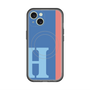 スリムプロテクションプレミアムケース with MagSafe［ オリジナル - initial color line - H blue ］