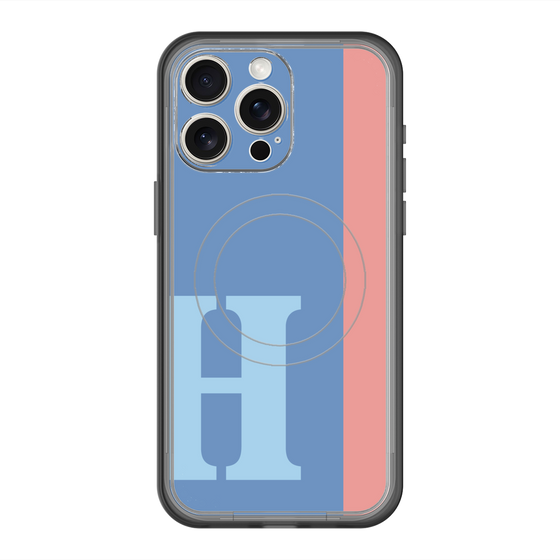 スリムプロテクションプレミアムケース with MagSafe［ オリジナル - initial color line - H blue ］