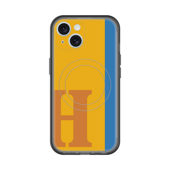 スリムプロテクションプレミアムケース with MagSafe［ オリジナル - initial color line - H orange ］