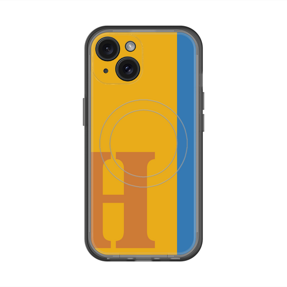 スリムプロテクションプレミアムケース with MagSafe［ オリジナル - initial color line - H orange ］