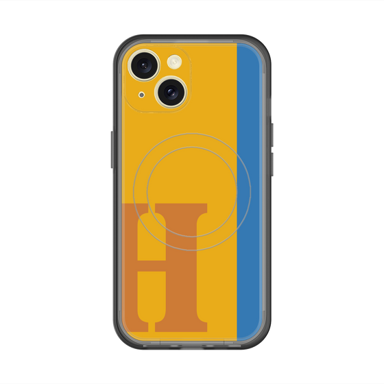 スリムプロテクションプレミアムケース with MagSafe［ オリジナル - initial color line - H orange ］