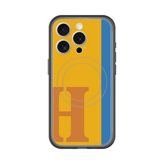 スリムプロテクションプレミアムケース with MagSafe［ オリジナル - initial color line - H orange ］