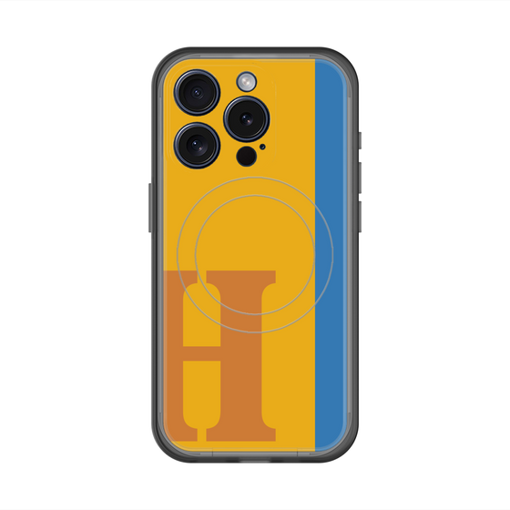 スリムプロテクションプレミアムケース with MagSafe［ オリジナル - initial color line - H orange ］