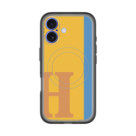 スリムプロテクションプレミアムケース with MagSafe［ オリジナル - initial color line - H orange ］
