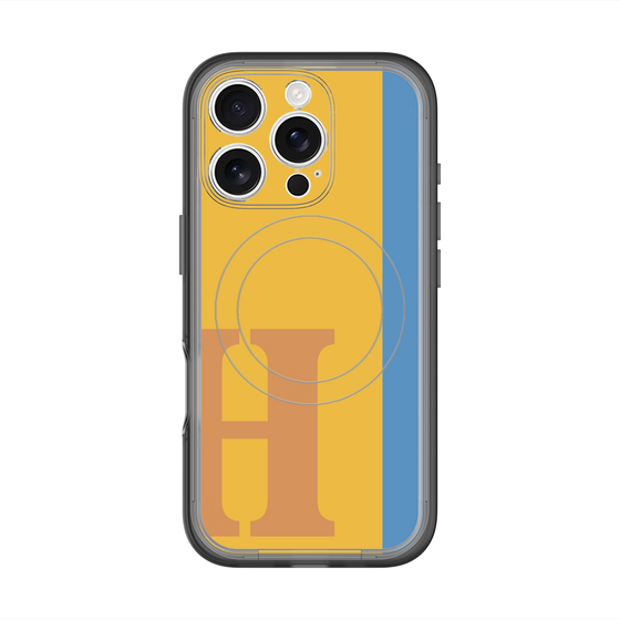 スリムプロテクションプレミアムケース with MagSafe［ オリジナル - initial color line - H orange ］