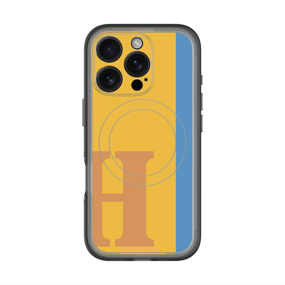 スリムプロテクションプレミアムケース with MagSafe［ オリジナル - initial color line - H orange ］