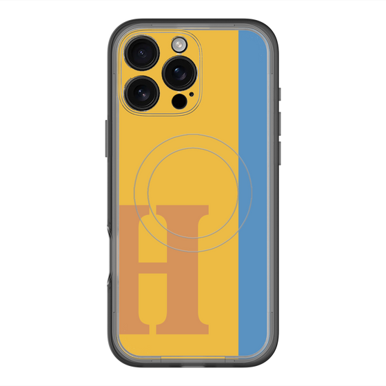 スリムプロテクションプレミアムケース with MagSafe［ オリジナル - initial color line - H orange ］