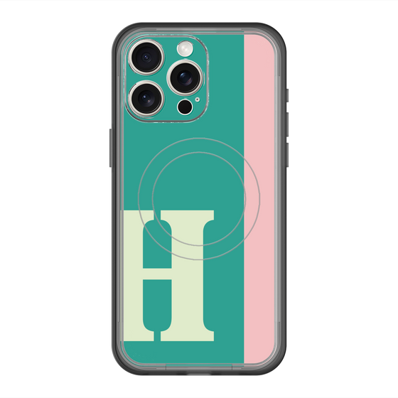 スリムプロテクションプレミアムケース with MagSafe［ オリジナル - initial color line - H green ］