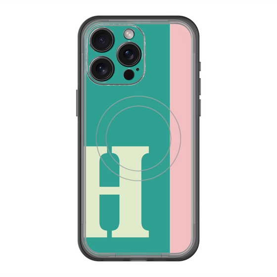 スリムプロテクションプレミアムケース with MagSafe［ オリジナル - initial color line - H green ］
