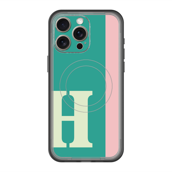 スリムプロテクションプレミアムケース with MagSafe［ オリジナル - initial color line - H green ］