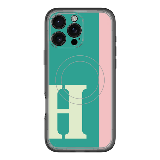 スリムプロテクションプレミアムケース with MagSafe［ オリジナル - initial color line - H green ］