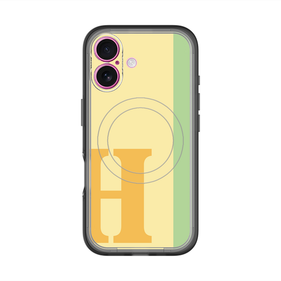 スリムプロテクションプレミアムケース with MagSafe［ オリジナル - initial color line - H yellow ］