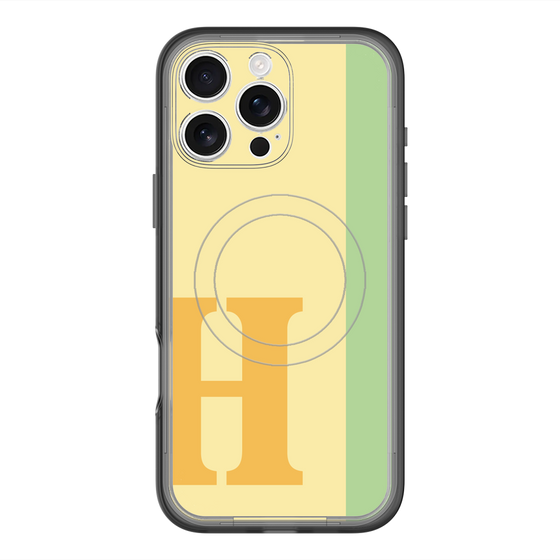 スリムプロテクションプレミアムケース with MagSafe［ オリジナル - initial color line - H yellow ］