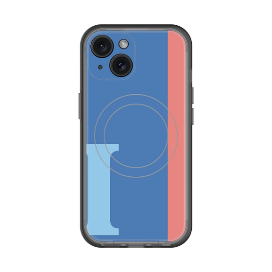 スリムプロテクションプレミアムケース with MagSafe［ オリジナル - initial color line - I blue ］