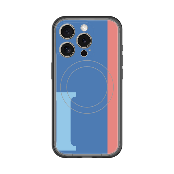 スリムプロテクションプレミアムケース with MagSafe［ オリジナル - initial color line - I blue ］