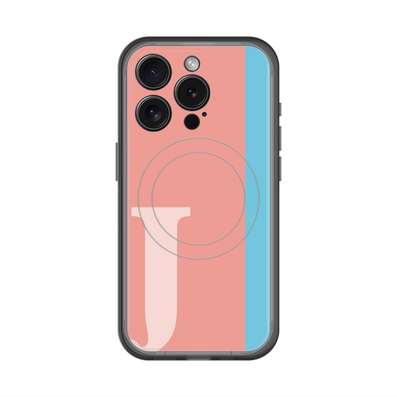 スリムプロテクションプレミアムケース with MagSafe［ オリジナル - initial color line - J pink ］