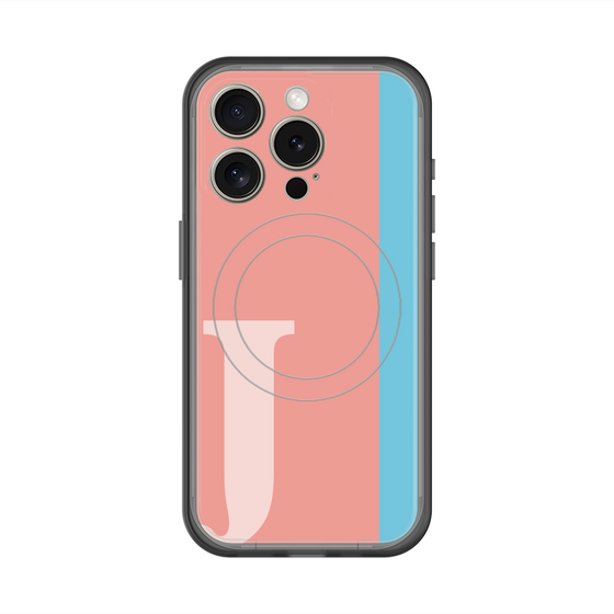 スリムプロテクションプレミアムケース with MagSafe［ オリジナル - initial color line - J pink ］