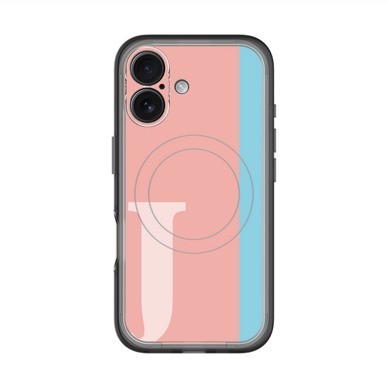 スリムプロテクションプレミアムケース with MagSafe［ オリジナル - initial color line - J pink ］