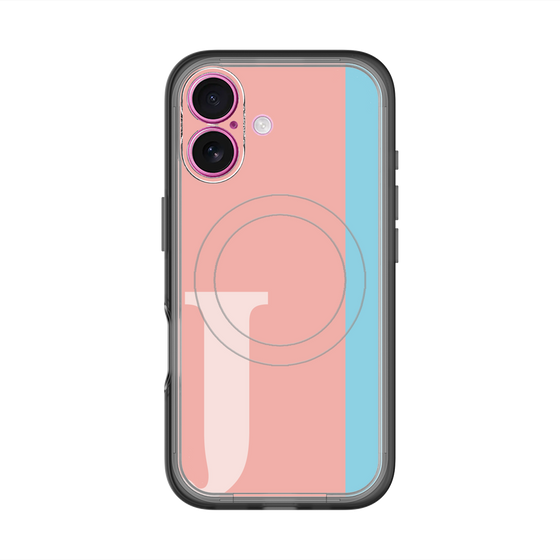 スリムプロテクションプレミアムケース with MagSafe［ オリジナル - initial color line - J pink ］