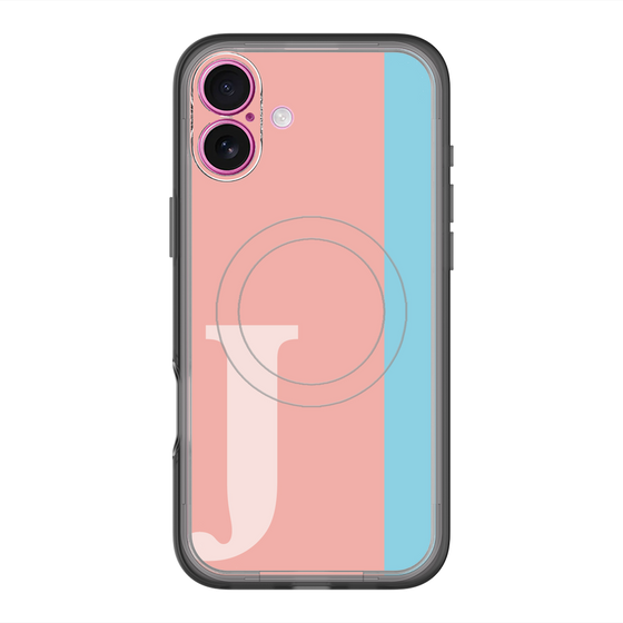 スリムプロテクションプレミアムケース with MagSafe［ オリジナル - initial color line - J pink ］
