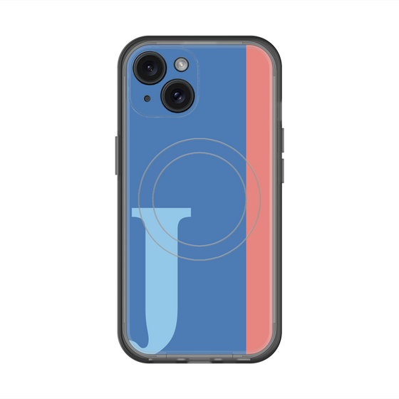 スリムプロテクションプレミアムケース with MagSafe［ オリジナル - initial color line - J blue ］