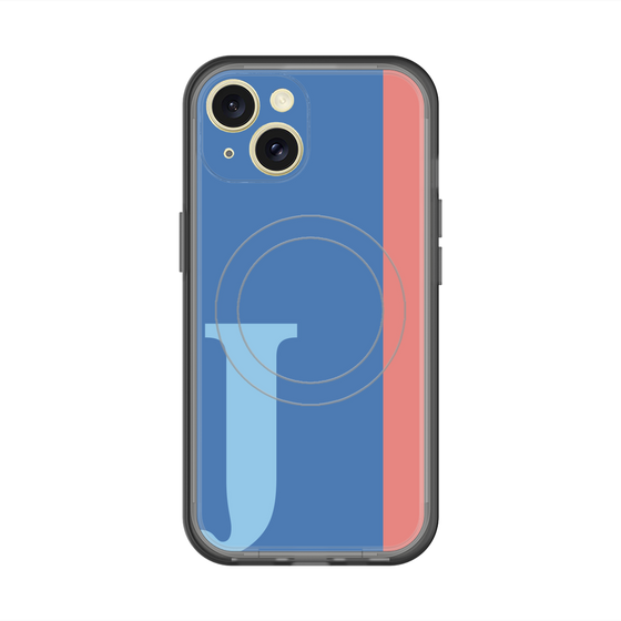 スリムプロテクションプレミアムケース with MagSafe［ オリジナル - initial color line - J blue ］