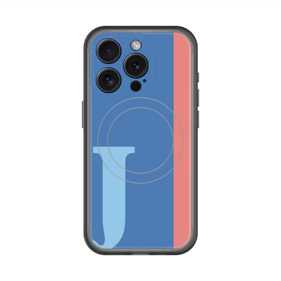スリムプロテクションプレミアムケース with MagSafe［ オリジナル - initial color line - J blue ］