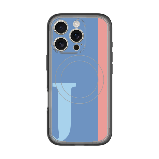スリムプロテクションプレミアムケース with MagSafe［ オリジナル - initial color line - J blue ］