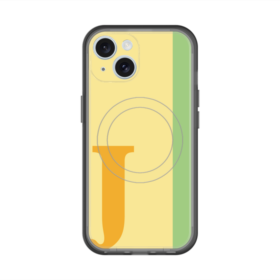 スリムプロテクションプレミアムケース with MagSafe［ オリジナル - initial color line - J yellow ］