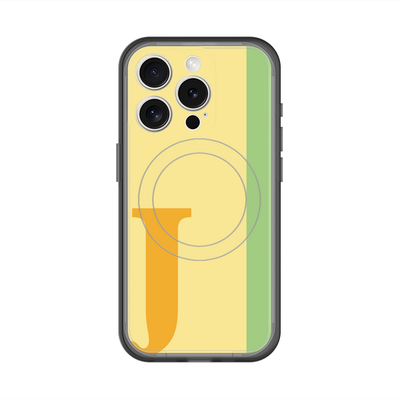 スリムプロテクションプレミアムケース with MagSafe［ オリジナル - initial color line - J yellow ］