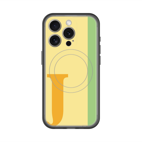 スリムプロテクションプレミアムケース with MagSafe［ オリジナル - initial color line - J yellow ］